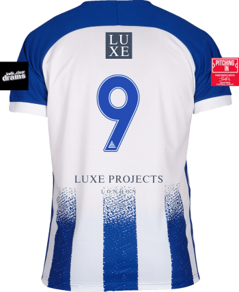 Barca Short Sleeve Home Shirt (With Back Number) White/Royal
